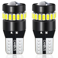 Ampoule LED T10 pour voiture, lumière de position 3014+18smd avec lentille, 12-18V 155LM, blanc, en aluminium, avec décodeur pour éclairage de plaque d'immatriculation et de tableau de bord