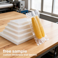 Sac sous vide à ouverture plate, thermosoudé sur 3 côtés, résistant à l'humidité, en PA/PE, pour le stockage des aliments