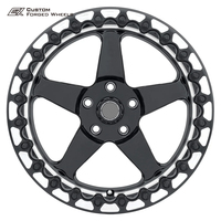 Jantes en alliage d'aluminium forgé monobloc personnalisées de 15, 17 et 18 pouces, finition noire brillante avec système Beadlock, pour Porsche, Ferrari, Honda