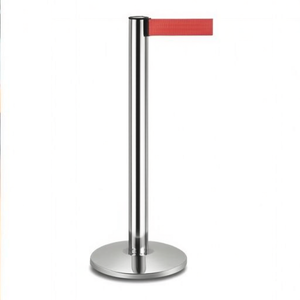 Colonna in Argento con Nastro Retrattile Rosso in Alluminio 464.90 - Product Image 2