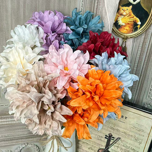 Fleurs artificielles Yixuan, orchidée violette à 3 têtes, fleur en soie, décoration de mariage et de la maison - Product Image 1