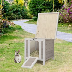 Caseta Moderna de Madera para Mascotas con Techo Resistente a la Intemperie para Mascotas Pequeñas, Uso Interior y Exterior, Forma Rectangular, Cierre Deslizante - Product Image 3