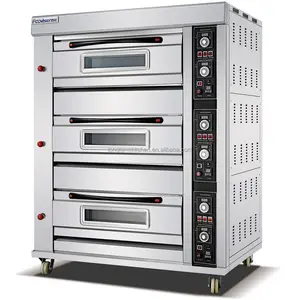 3-Deck 6-Tray Chuyên Nghiệp Nướng Lò Gas. Lò Nướng Bánh Mì, Lò Nướng Bánh Pizza, Lò Khí Lpg