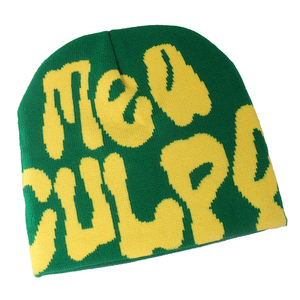 <span class=keywords><strong>Bonnet</strong></span> unisexe MEA CULPA Y2K <span class=keywords><strong>Bonnet</strong></span> court <span class=keywords><strong>en</strong></span> tricot jacquard avec logo personnalisé 100% Chapeaux d'hiver <span class=keywords><strong>en</strong></span> acrylique pour adultes pour le voyage - Product Image 4