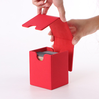Boîte de rangement pour cartes à collectionner en cuir pleine fleur, personnalisable avec logo, pour 100+ cartes, impression personnalisée, ODM