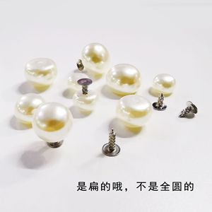 Flat Pearl Rivets 8-12mm High Gloss <b>Plastic</b> Resin For Clothing Decoration - Product Image 1