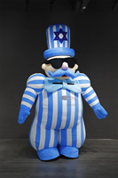 Costume de mascotte de clown à grosse moustache pour adulte, gonflable, bleu, design personnalisé, unisexe, pour promotion de carnaval