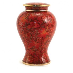 Brown American Style Cremation Urn with Gold Band Eco-Friendly Durable Adult Memorial Ashes Vessel Storage <b>Container</b> - Product Image 5