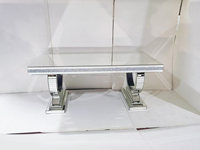 Table basse moderne en argent, table basse scintillante en miroir pour salon, hôtel