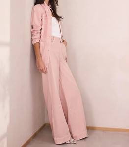 กางเกงยีนส์ลำลองทรงบอยเฟรนด์เอวสูงสีชมพูฟอกทรงหลวม - Product Image 6