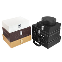Nouvelle conception boîte de rangement en cuir Pu souvenir avec capuchon boîte de rangement en cuir Pu avec poignée personnalisé luxe parfum boîte en cuir Pu
