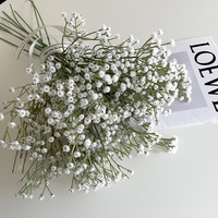 Bunga Baby's Breath Putih Tangkai Tunggal Buatan, Buket Pengantin, Rangkaian Bunga Artifisial, Dekorasi Rumah, Plastik, Fotografi Luar Ruangan
