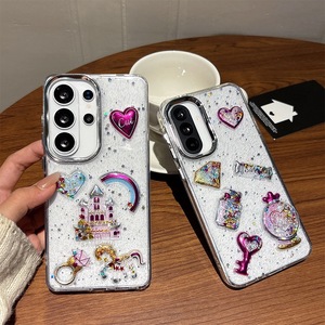 Funda de Teléfono TPU con Diseño de Castillo de Caramelos y Lentejuelas para Samsung S26 Ultra, S25, S24, Transparente con Brillo de Resina - Product Image 2