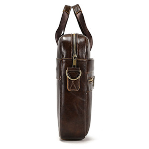 Venta de fábrica Cuero genuino Abogado <span class=keywords><strong>Caballero</strong></span> Maletín para computadora portátil Bolso de mensajero duradero Bolso de hombro Bolso para computadora portátil de negocios - Product Image 5