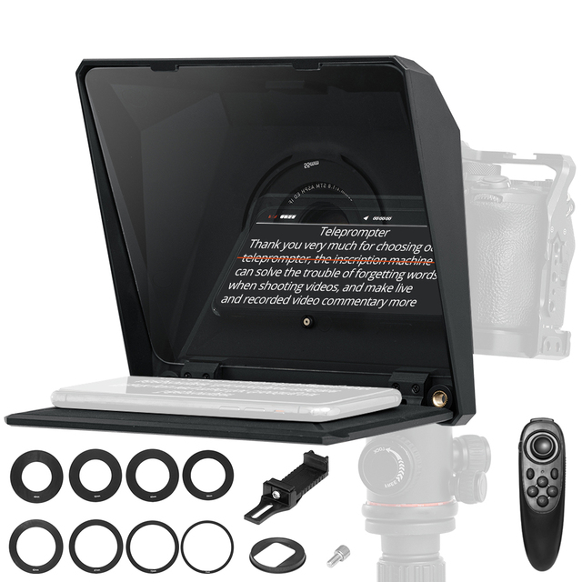 Ambitful T1 Pro Big Screen Prompter Professional Interview Foldable Teleprompter for Smartphone DSLR Camera Live Video Record