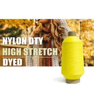 Ready Stock Black High Elastic 70D 24F 2 Intermingle 100 Nylon Yarn Dyed Polyamide For Socks Knit Fabric