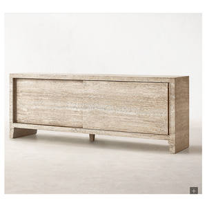 Mueble de Salón Moderno y Minimalista de Mármol Travertino Natural para Televisor - Product Image 1