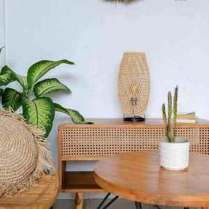 Creative Hollow Out Wicker Table <b>Lamp</b> Natural <b>Bamboo</b> Rattan Lantern Night Light for Hotel Restaurant Bedside Decorative - Product Image 3