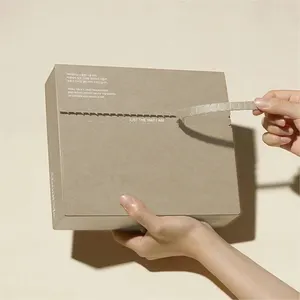 Caixa postal personalizada com tira de rasgo, auto-vedação, embalagem em papelão ondulado biodegradável, caixas de papel com zíper, caixa postal