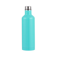 Bouteille à vin isotherme en acier inoxydable 304 de qualité alimentaire de 500 ml, gourde portable isolée anti-fuite pour le camping, les pique-niques et les voyages en plein air