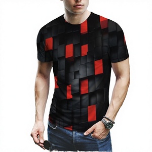 Camiseta de Verano para Hombre con Estampado Digital, Nueva Moda Casual Vintage, Cuello Redondo, Corte Regular, Manga Corta, Tejido de Punto, 100% Poliéster - Product Image 2