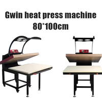 Presse à chaud manuelle grand format GWin 40x60/80x100cm de qualité industrielle pour vêtements/t-shirts, tissus, mugs/casquettes/souris