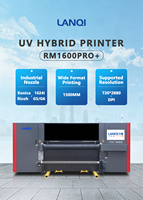 Imprimante jet d'encre hybride UV LANQI 1,5 m de qualité industrielle avec têtes d'impression Konica Ricoh pour étiquettes, cartes et flexibles, multifonction, nouvelle, haute vitesse