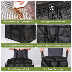 Bolsas Térmicas para Entrega de Alimentos, Reutilizables, de Aluminio, Impermeables, No Tejidas, con Impresión Personalizada, Venta al Por Mayor de Fábrica - Product Image 2