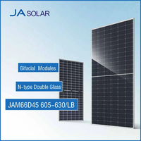 Panneau solaire photovoltaïque résidentiel bifacial double vitrage JA Solar de type N à forte puissance pour JAM66D45 LB 605-630W Long