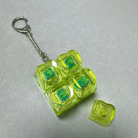 Keycaps transparents PC colorés en forme de Cœur, Chat, Ours, 2/3/4 touches, pour clavier, porte-clés pendentif, jouet de décompression DIY relaxant
