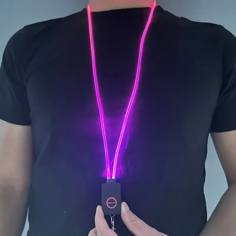 Tùy chỉnh rẻ hơn nhấp nháy LED dây buộc Glow Necklace Light Up Led dây buộc Vòng cổ