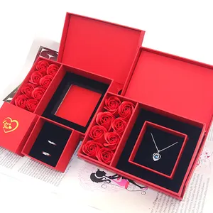Pas encore d'avis Saint Valentin Creative Festival Fashion Hand Gift Necklace Ring Earring Jewelry Gift Box