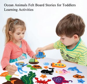 Jouets éducatifs Montessori en feutre pour animaux, tableau d'histoires pour tout-petits, histoires marines, développement de l'intelligence, design personnalisable - Product Image 2