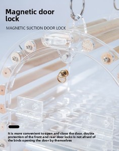 Lồng Vẹt di động. Acrylic trong suốt LỒNG CHIM Splash-proof thép không gỉ phong cách hiện đại cho vẹt đóng hộp - Product Image 2