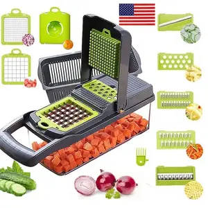 Top người bán phụ kiện nhà bếp 16 trong 1 thực phẩm cắt Veggie hành tây Chopper mandoline slicer đa chức năng Rau cắt