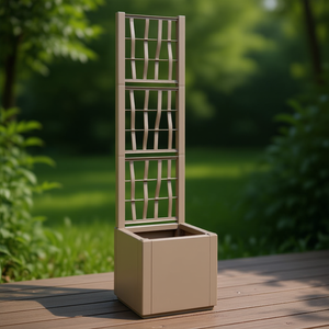 Fioriera in Plastica Marrone Chiaro 36x36x140 cm per Esterni, Design Moderno e Minimalista - Product Image 2