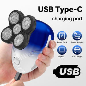 Rasoir <span class=keywords><strong>électrique</strong></span> rotatif à cinq lames en acier inoxydable, étanche, rechargeable par USB, pour le visage, pour usage domestique, en camping-car et en hôtel - Product Image 3
