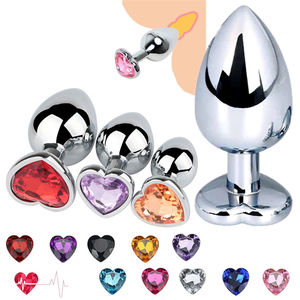 Adult BDSM Stainless Steel 3pcs a Set Men Women Fitness Crystal Jewelry Anal Butt Plug Sex Toys