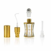Botol Parfum Kaca Heksagonal Isi Ulang 6ml dengan Tutup Sekrup Emas, Roller Persegi Panjang untuk Aplikator Celup, Semprot, dan Tiga Pilihan Aplikator Lainnya, Cocok untuk Perjalanan