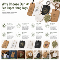 Étiquettes suspendues en papier couché écologiques avec logo personnalisé pour l'étiquetage et la présentation des marques de vêtements