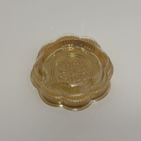 Boîte à gâteau au fromage élégante avec couvercle doré en PET, emballage alimentaire en plastique transparent jetable et recyclable