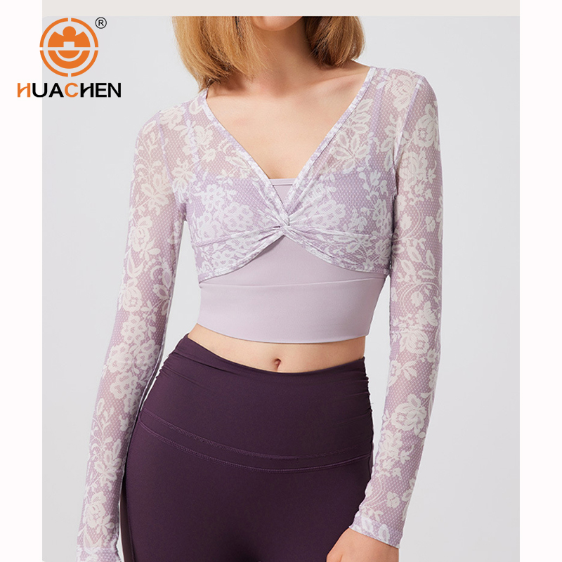 Lady's Yoga Gym T-shirt Sexy Mesh Top Quick-dry Breathable Fitness Workout Comfortable Outdoor High Elastic Soft Casual Wear