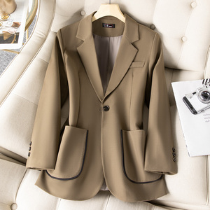 Jaket blazer wanita lengan panjang, jaket kerja <span class=keywords><strong>Formal</strong></span> wanita komuter satu kancing, lengan panjang baru musim semi 2024 dengan blus ramping - Product Image 5
