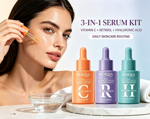 Ensemble de sérums <span class=keywords><strong>pour</strong></span> le visage 3 en 1 VC Rétinol HA Peaux sèches/grasses/mixtes/sensibles Toutes saisons Technologie de micro-absorption Essence anti-âge OEM - Product Image 1