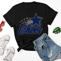 Paillettes Transfert de chaleur Vinyle Motif Design Cheer Transfert de strass pour Tshirt