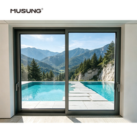 Portes coulissantes de patio en aluminium à rupture de pont thermique, portes coulissantes de balcon en verre trempé double couche sur mesure, écoénergétiques