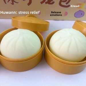 Jouet anti-stress souple simulé en forme de pain, à récupération lente, en forme d'œuf croustillant à la crème, pour panier vapeur - Product Image 3