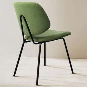 イタリア風イタリア風ソフト布張りカフェチェア快適生地金属脚付き - Product Image 3