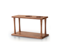 Organisateur multifonctionnel pour la préparation du café par infusion manuelle avec étagères de rangement, ensemble à café en bois