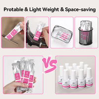 BORN PRETTY Gel Colle à Ongles 6-en-1, Recharge de Vernis à Ongles en Gel pour Ongles Acryliques, Base et Top Coat Soak-Off, Gel UV pour Extension d'Ongles, Gel pour Capsules d'Ongles